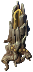 Faint petrified rootwood