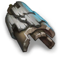 Faint petrified rootwood