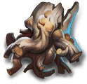 Faint petrified rootwood